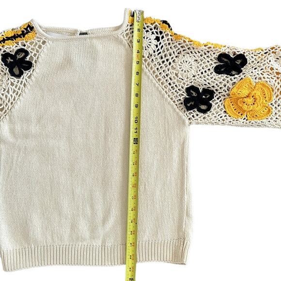Stella Pardo Paris Lisa Sweater Hand Made Open Flower Crochet Size XS/Small $405 - Picture 11 of 15